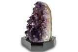 Deep Purple Amethyst Geode With Wood Base - Uruguay #275665-1